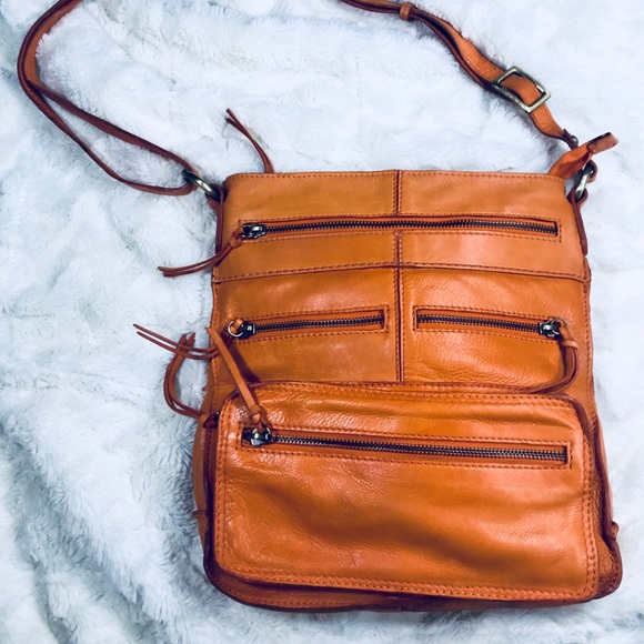 Nino BOSSI Handbags - Nino BOSSI Orange Leather Shoulder Purse